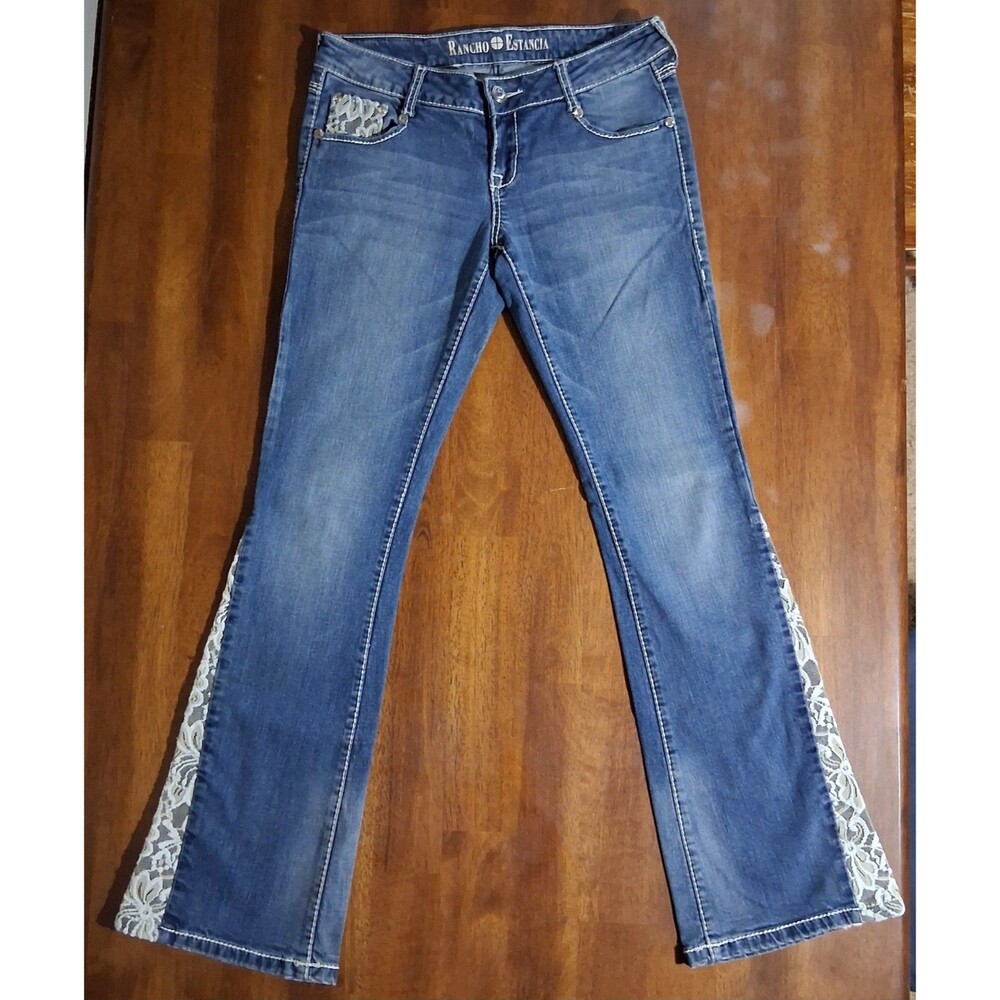 Rancho Estancia Embellished Low Rise Bootcut Jeans